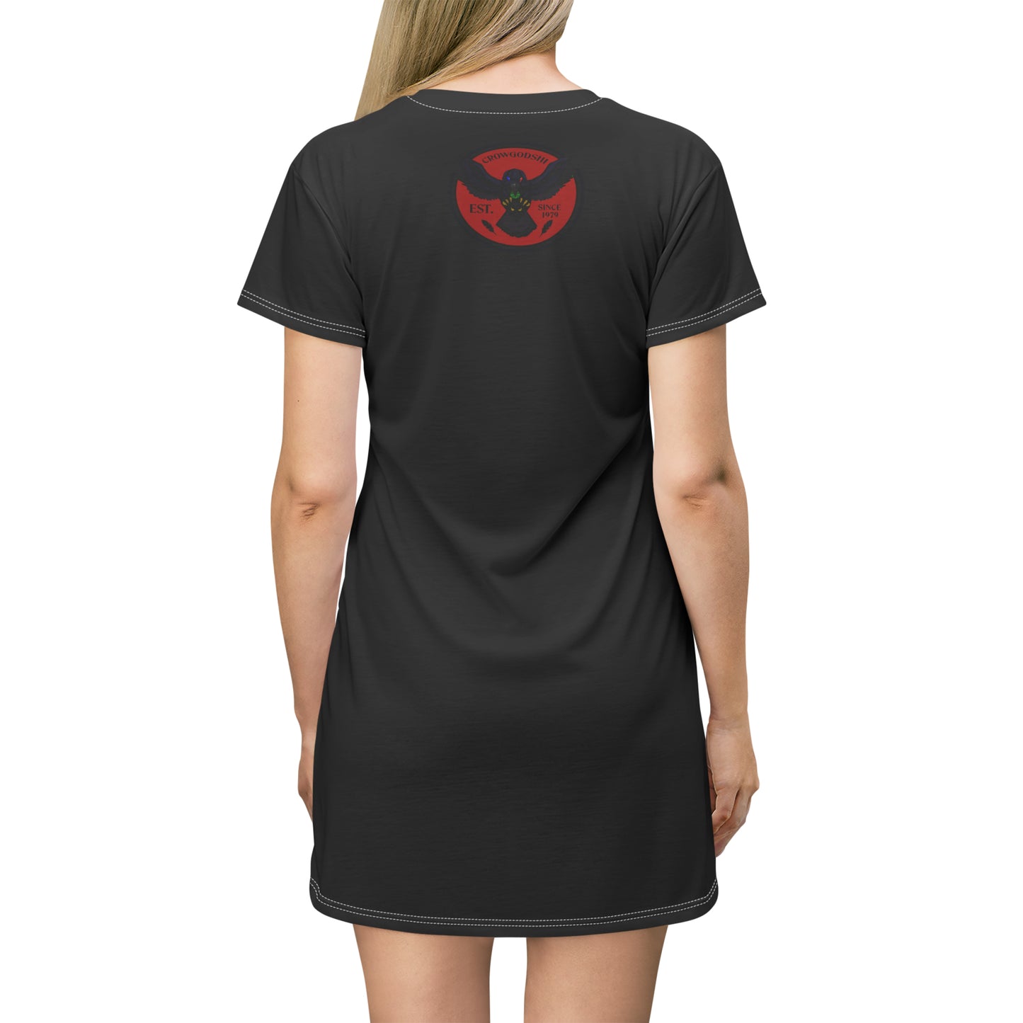 Crowgodshi Symbol T-Shirt Dress, BURGUNDY LOGO