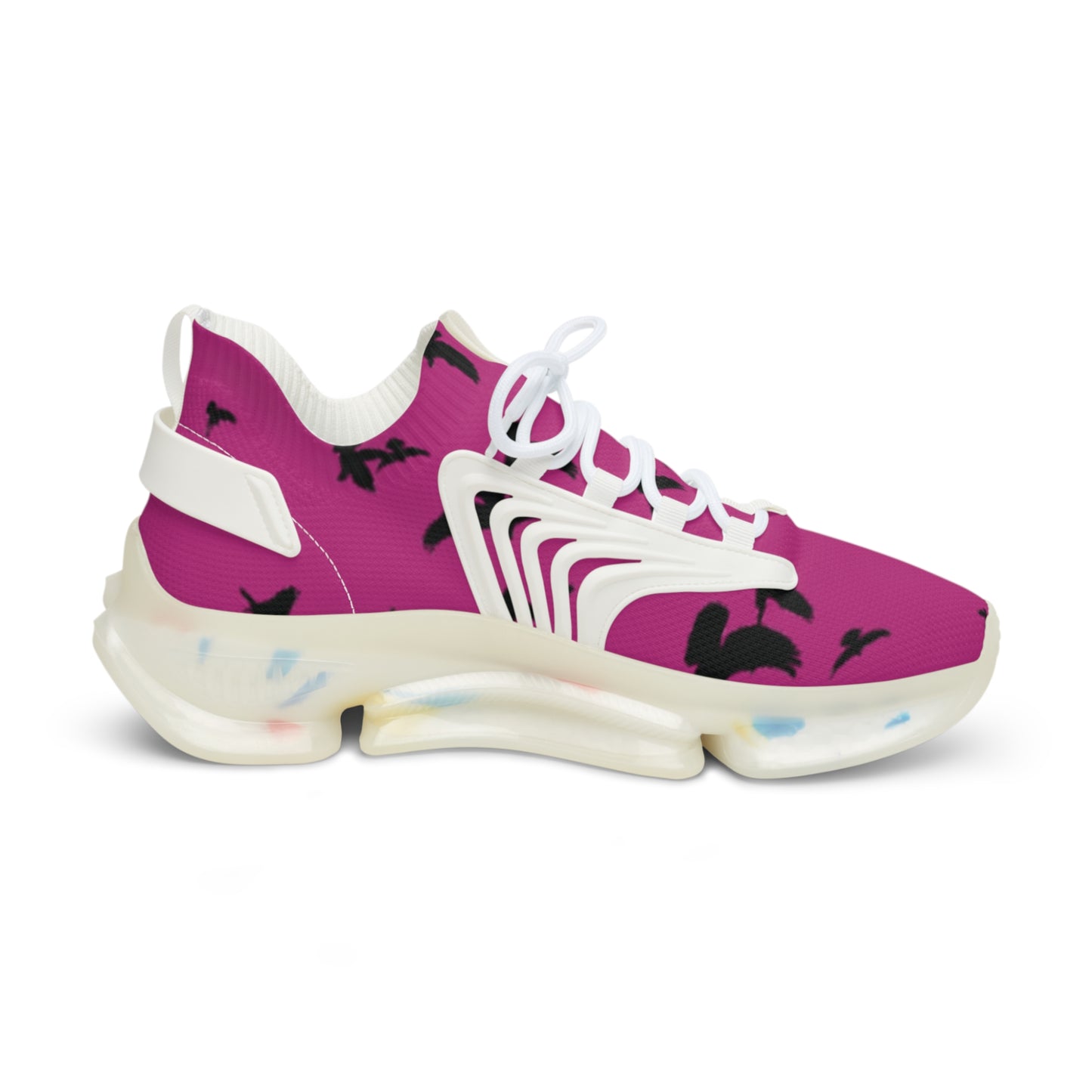 Crowgodshi Mesh Sneakers with Artistic Bird Print