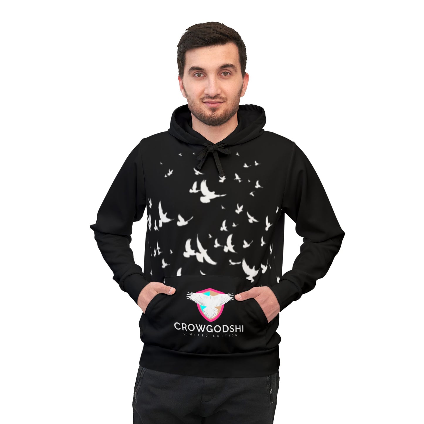 Crowgodshi Limited Edition Athletic Hoodie WHITE CROWS