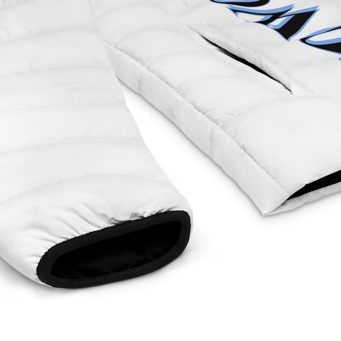 Men's CROWGODSHI 2nd GEN Puffer Jacket, WHITE W/ CAROLINA BLUE LOGO