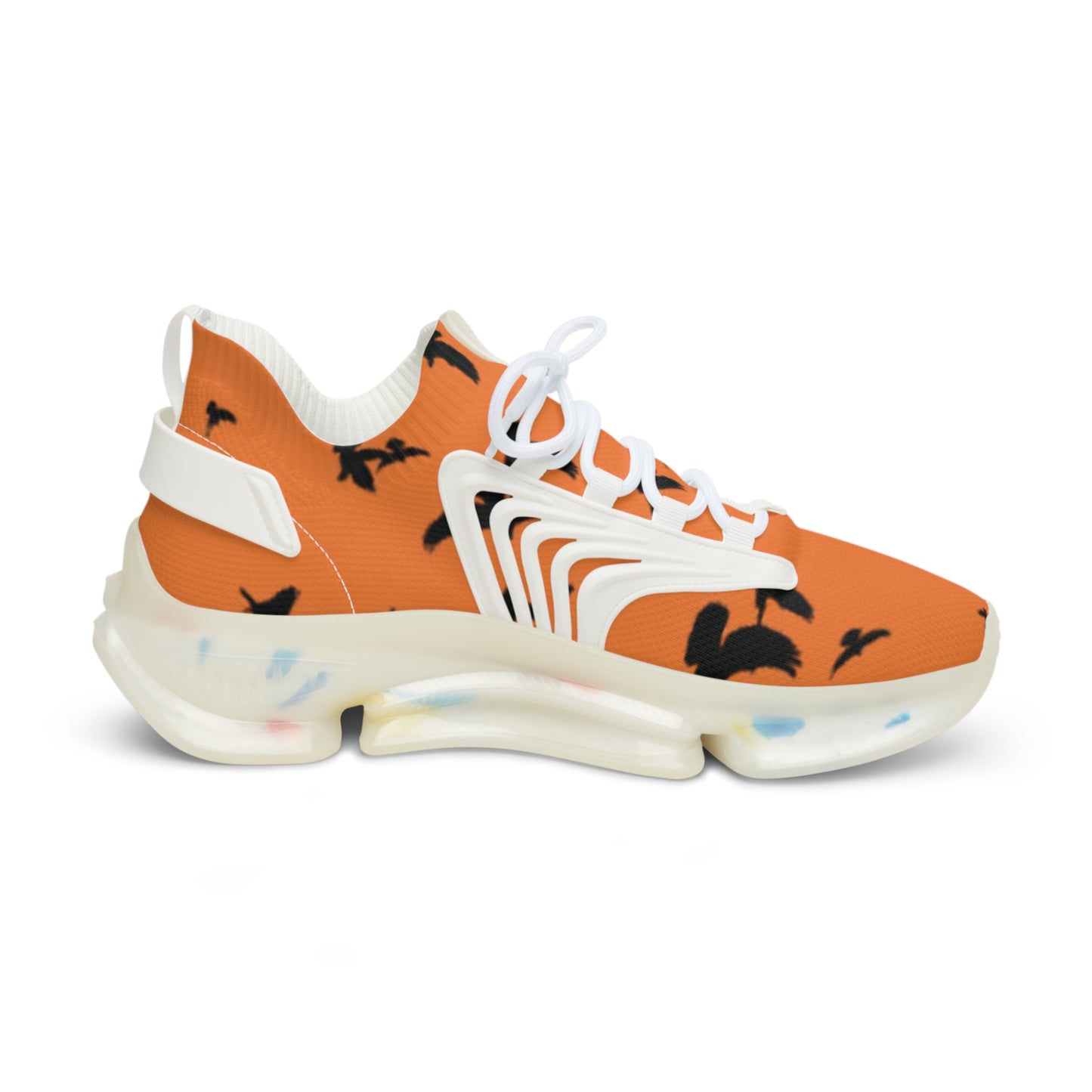 Crowgodshi Mesh Sneakers with Artistic Bird Print