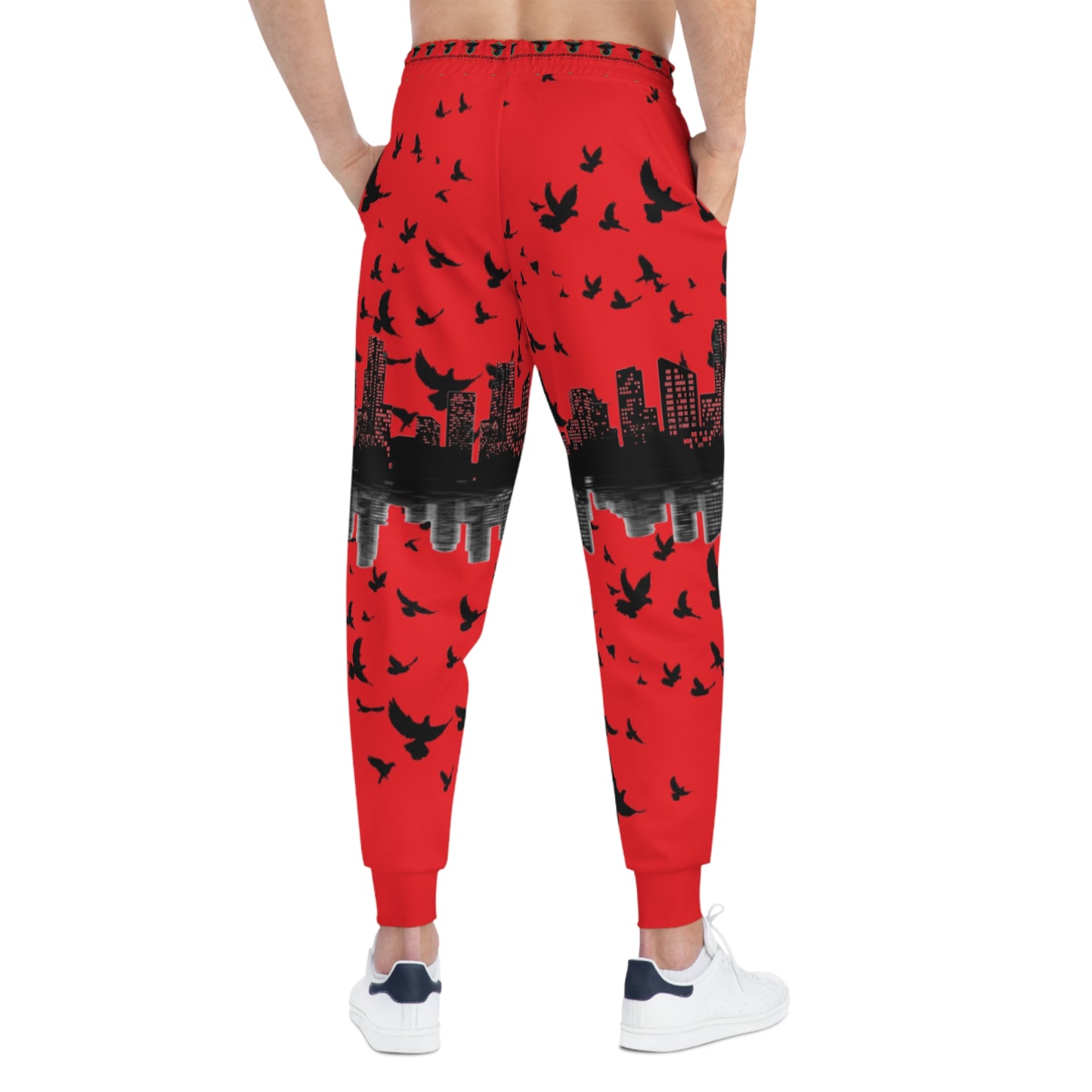 Crowgodshi Designer Red Moonlight Joggers