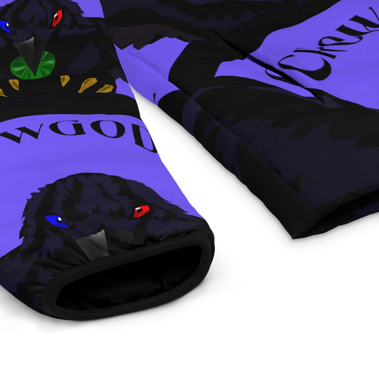 Men's Special Edition Crowgodshi Puffer Jacket, PURPLE LOGO