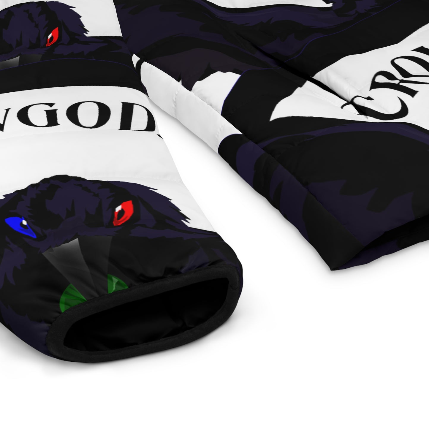 Men's Special Edition Crowgodshi Puffer Jacket, WHITE LOGO