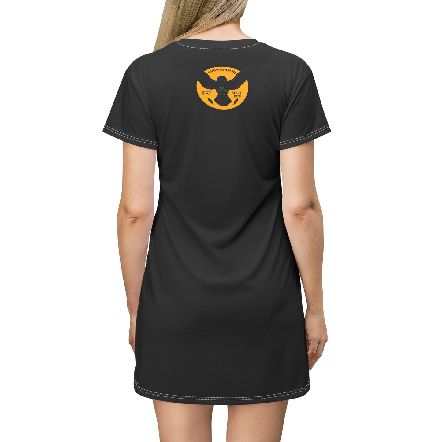 Crowgodshi Symbol T-Shirt Dress, GOLD LOGO