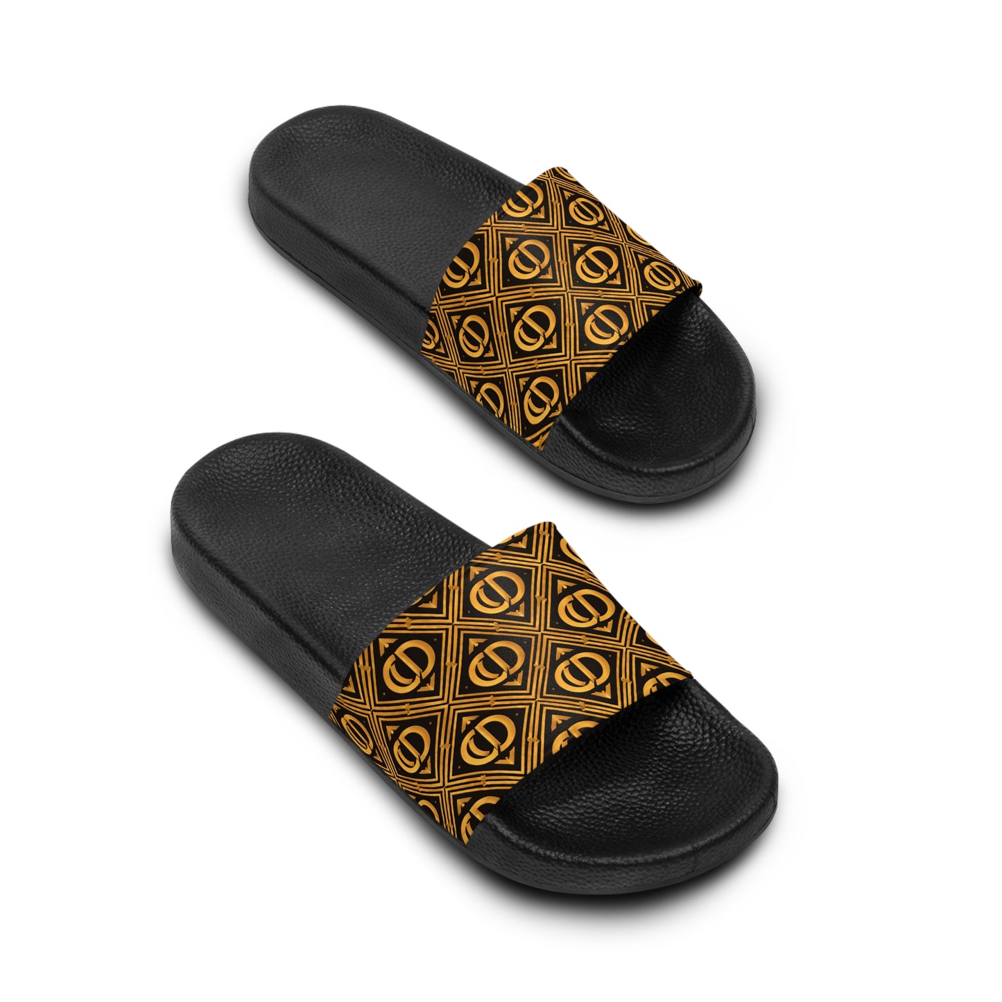 Crowgodshi Designer Women's Luxury Black Pool Slides