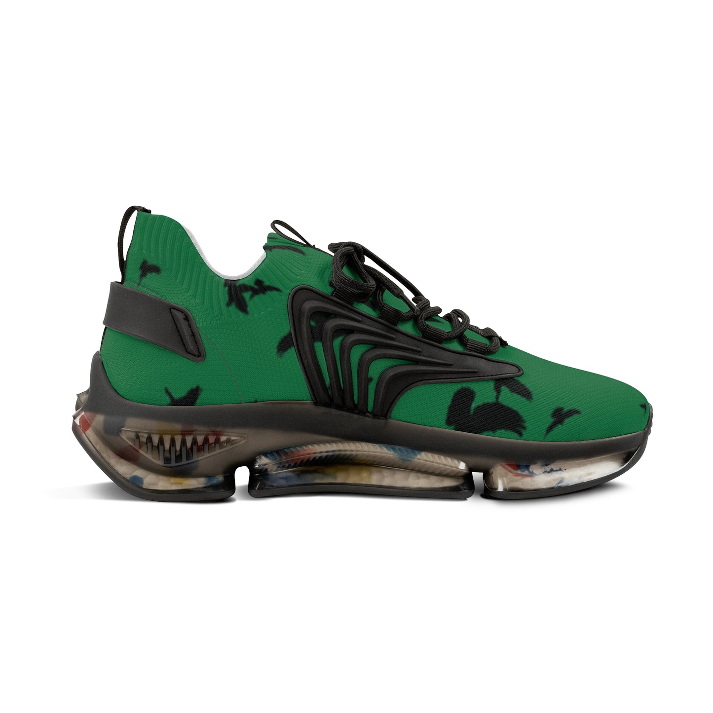 Crowgodshi Mesh Sneakers with Artistic Bird Print