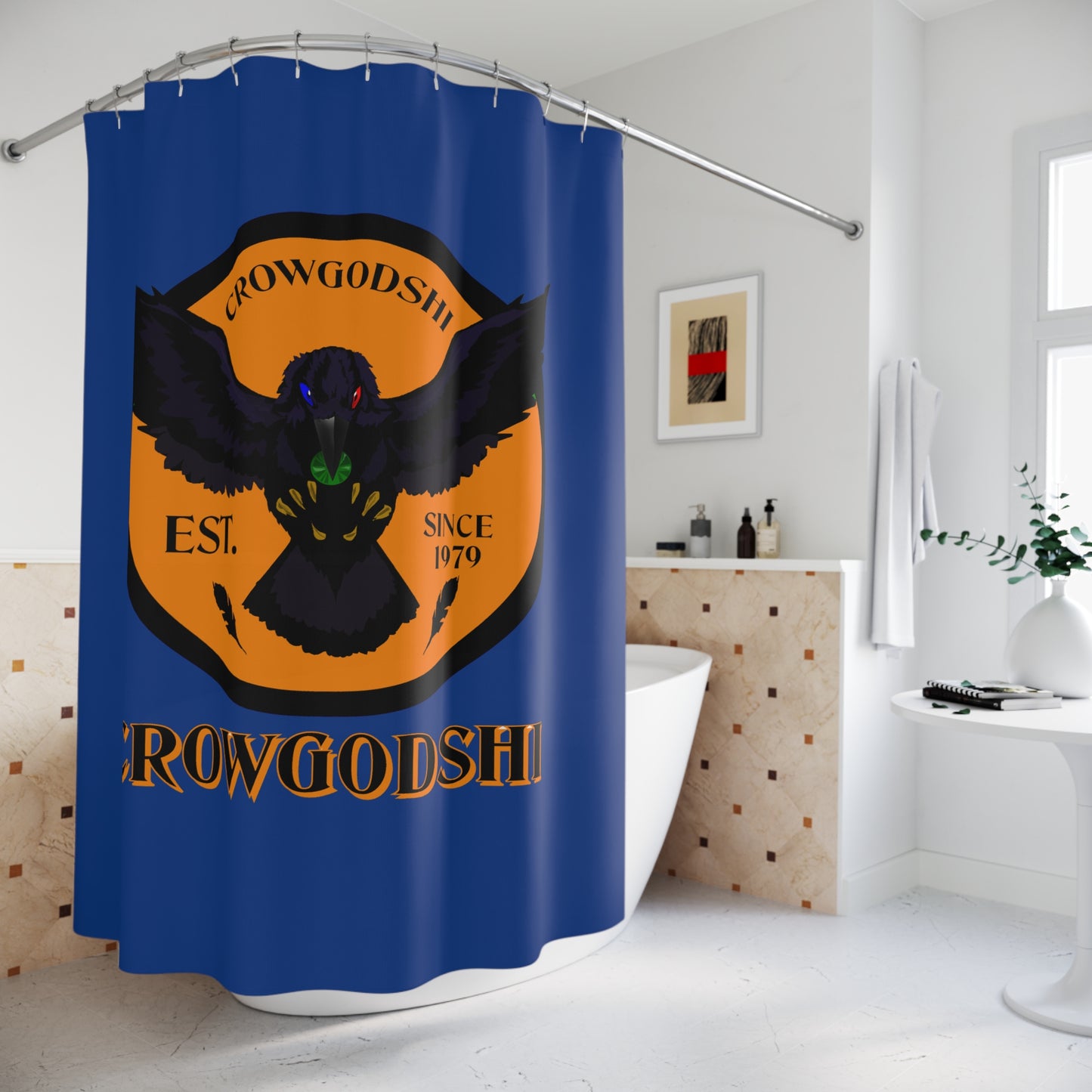 Crowgodshi First Generation Shower Curtain, ORANGE LOGO