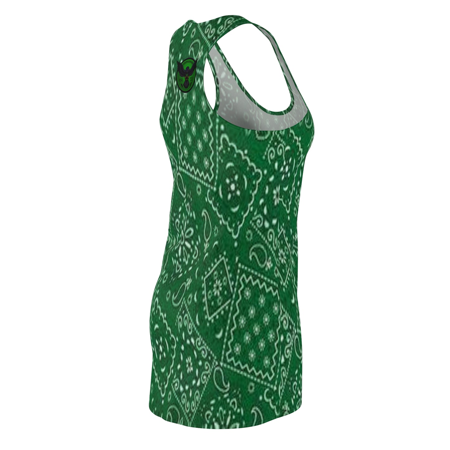 Crowgodshi Women's Green Colors Racerback Dress