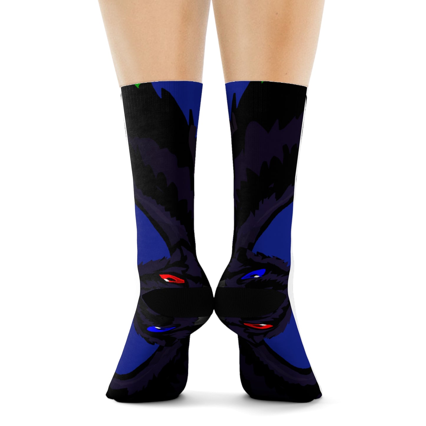 Crowgodshi First Generation Limited Edition White Socks, DUKE BLUE LOGO