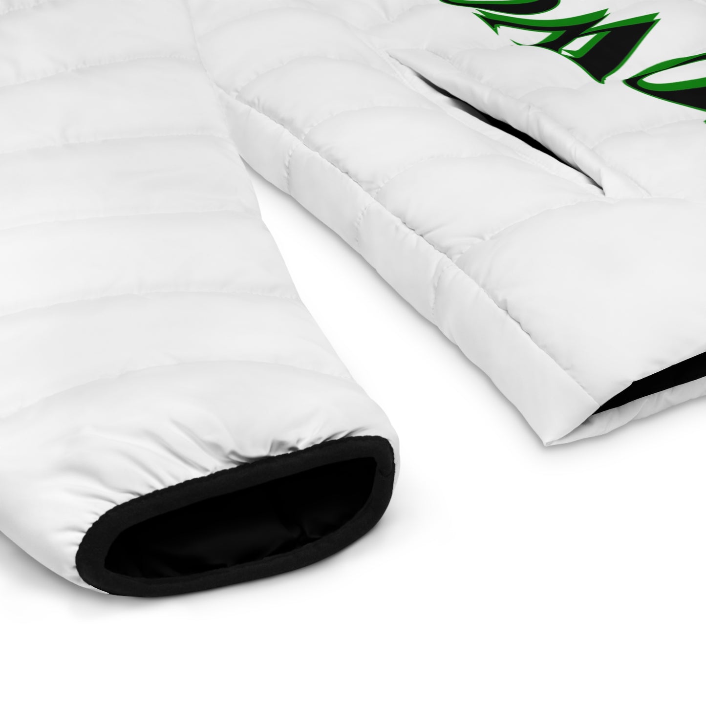 Men's 3rd GEN Puffer Jacket, WHITE W/ GREEN LOGO