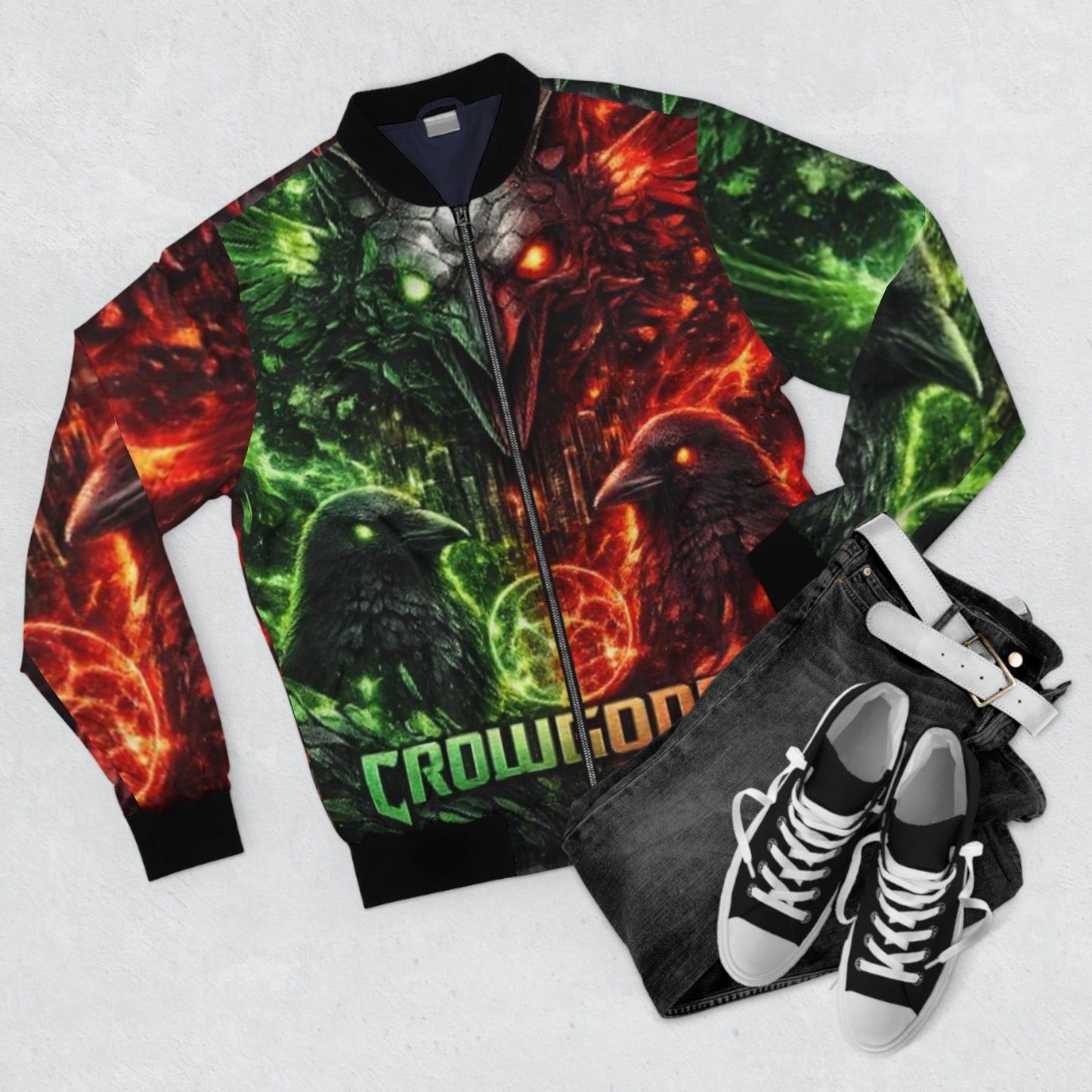 'CrowGodShi' Crow World Bomber Jacket