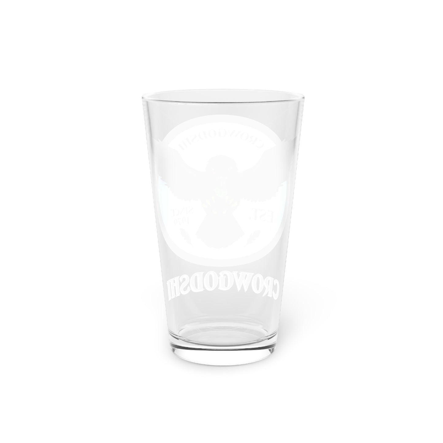 Carolina Blue Logo Crowgodshi Pint Glass, 16oz
