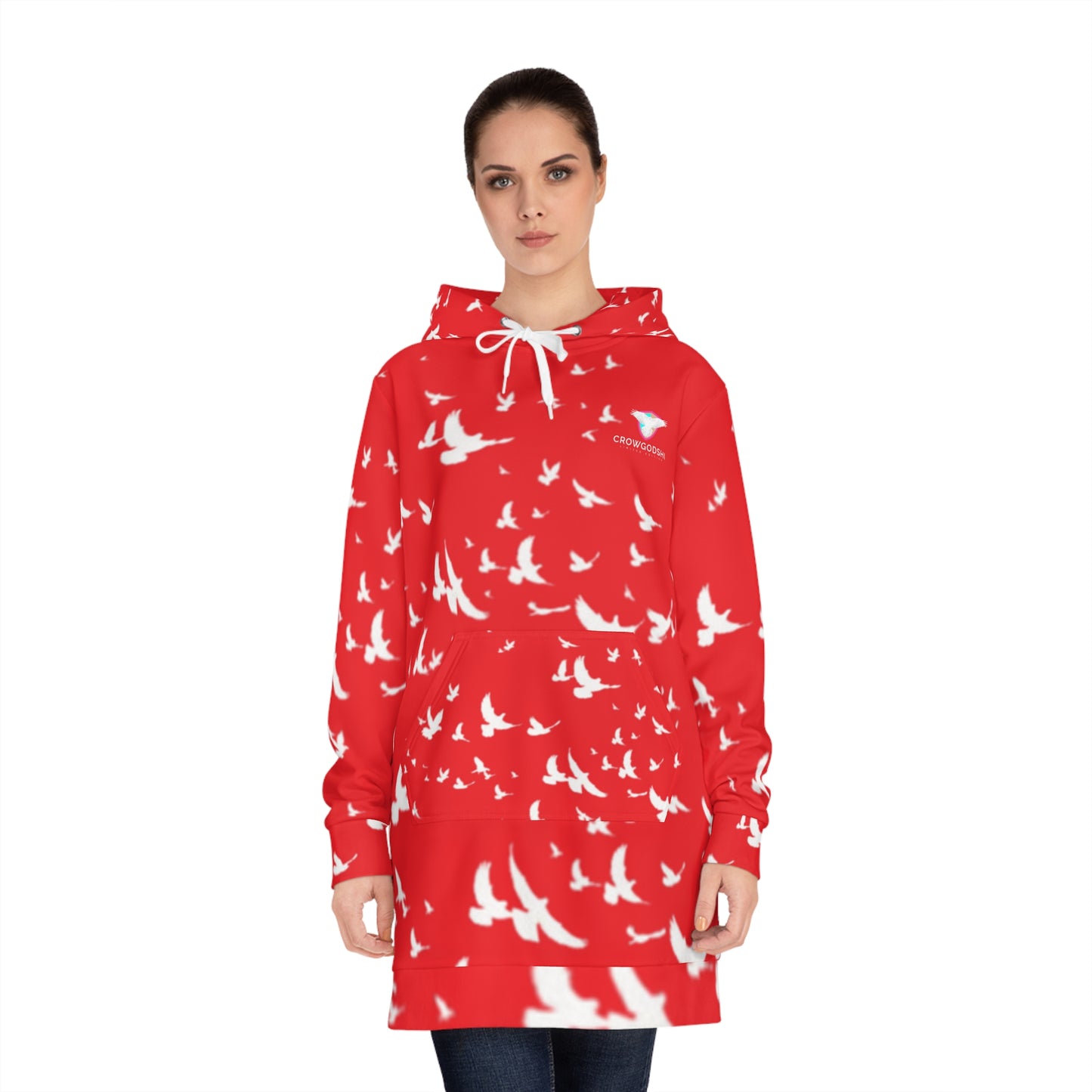 Women's Crowgodshi Limited Edition White Crows Hoodie Dress