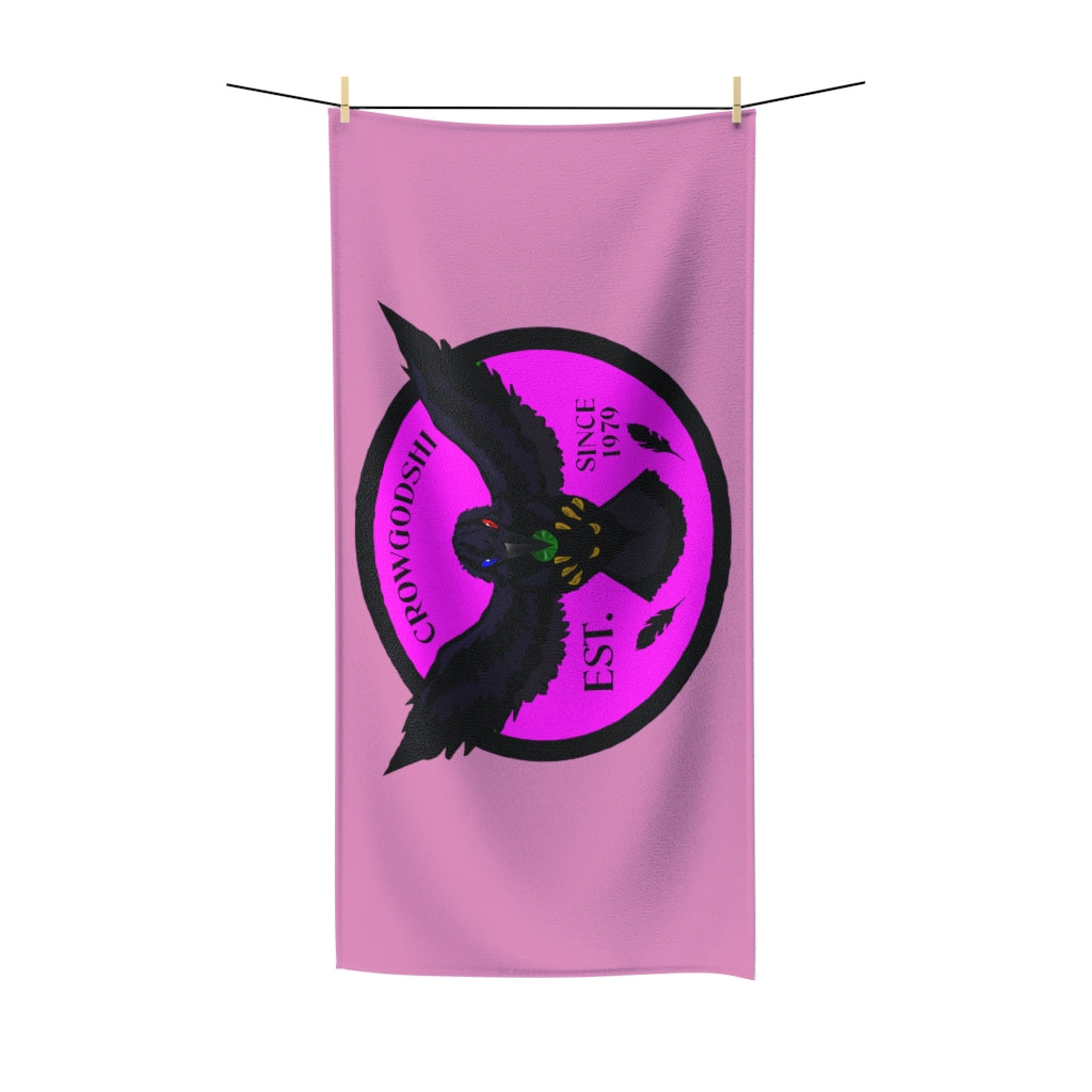 Crowgodshi First Generation Bathroom Towel, PINK LOGO