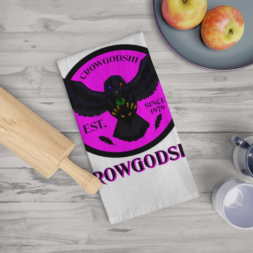 Crowgodshi Kitchen Towel, PINK LOGO