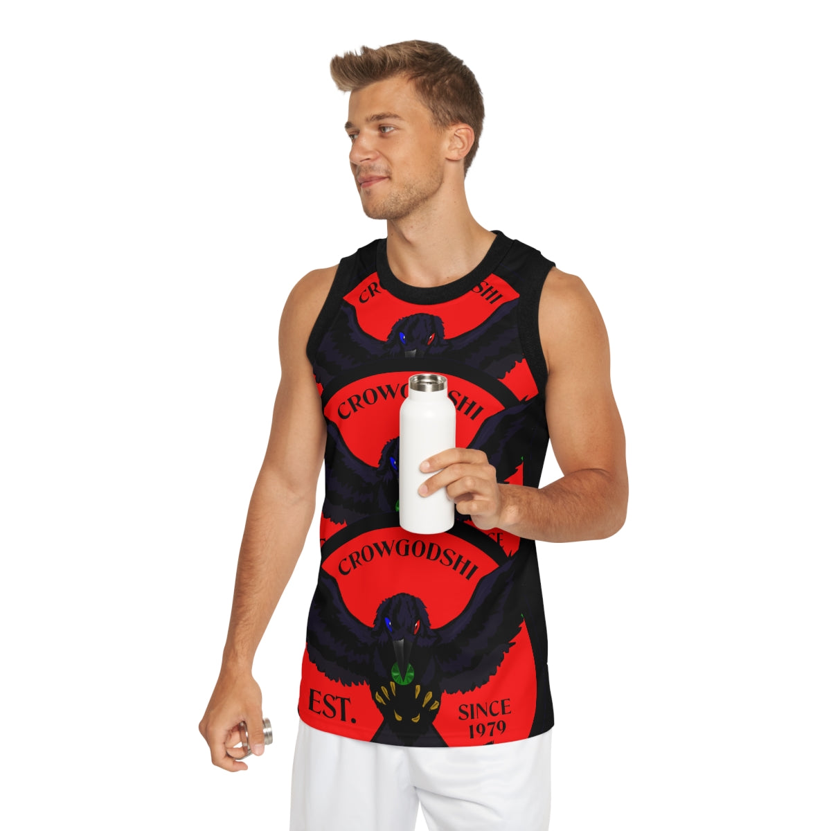 Special Edition Crowgodshi Designer Basketball Jersey, RED LOGO