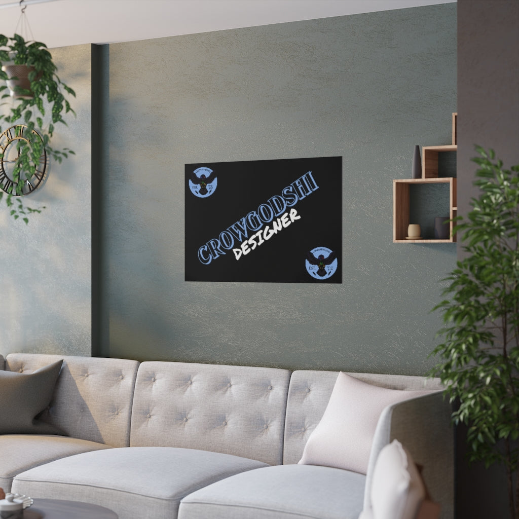Crowgodshi Designer Satin Posters, CAROLINA BLUE