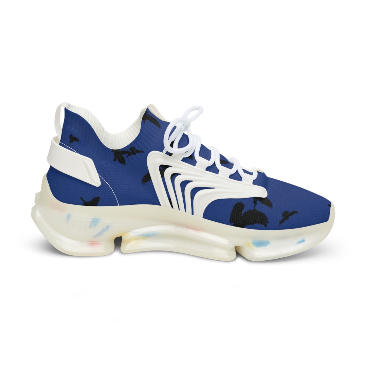 Crowgodshi Mesh Sneakers with Artistic Bird Print