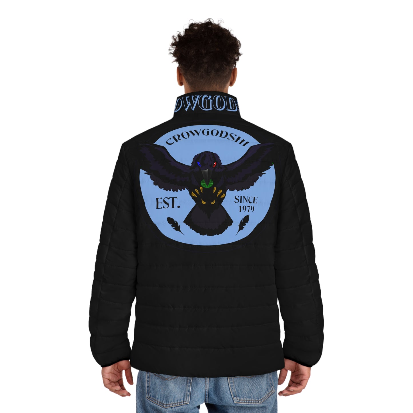 Men's 3rd GEN Puffer Jacket, BLACK W/ CAROLINA BLUE LOGO