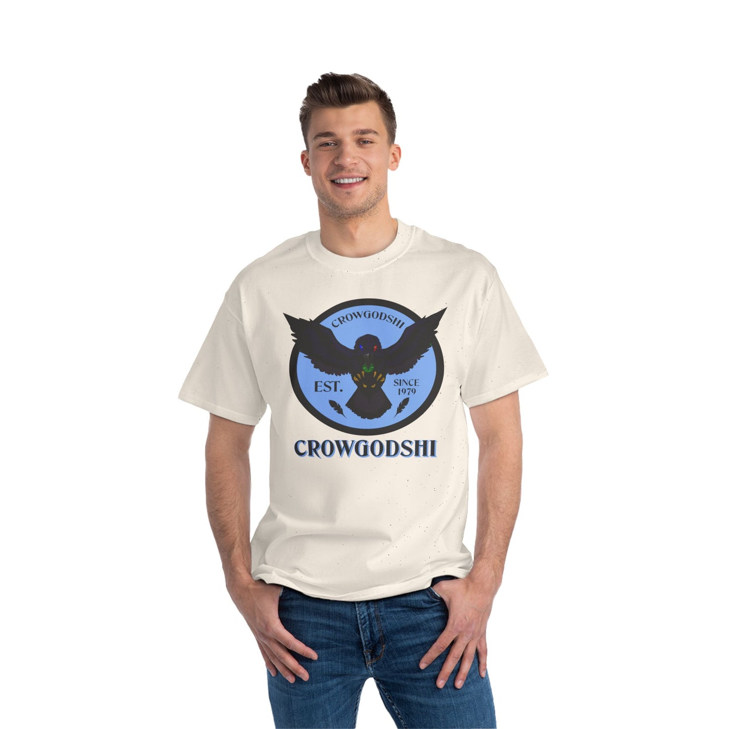 Crowgodshi First Generation Limited Edition Beefy-T®, CAROLINA BLUE LOGO