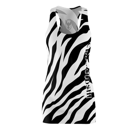 Crowgodshi Women's White Tiger Racerback Dress