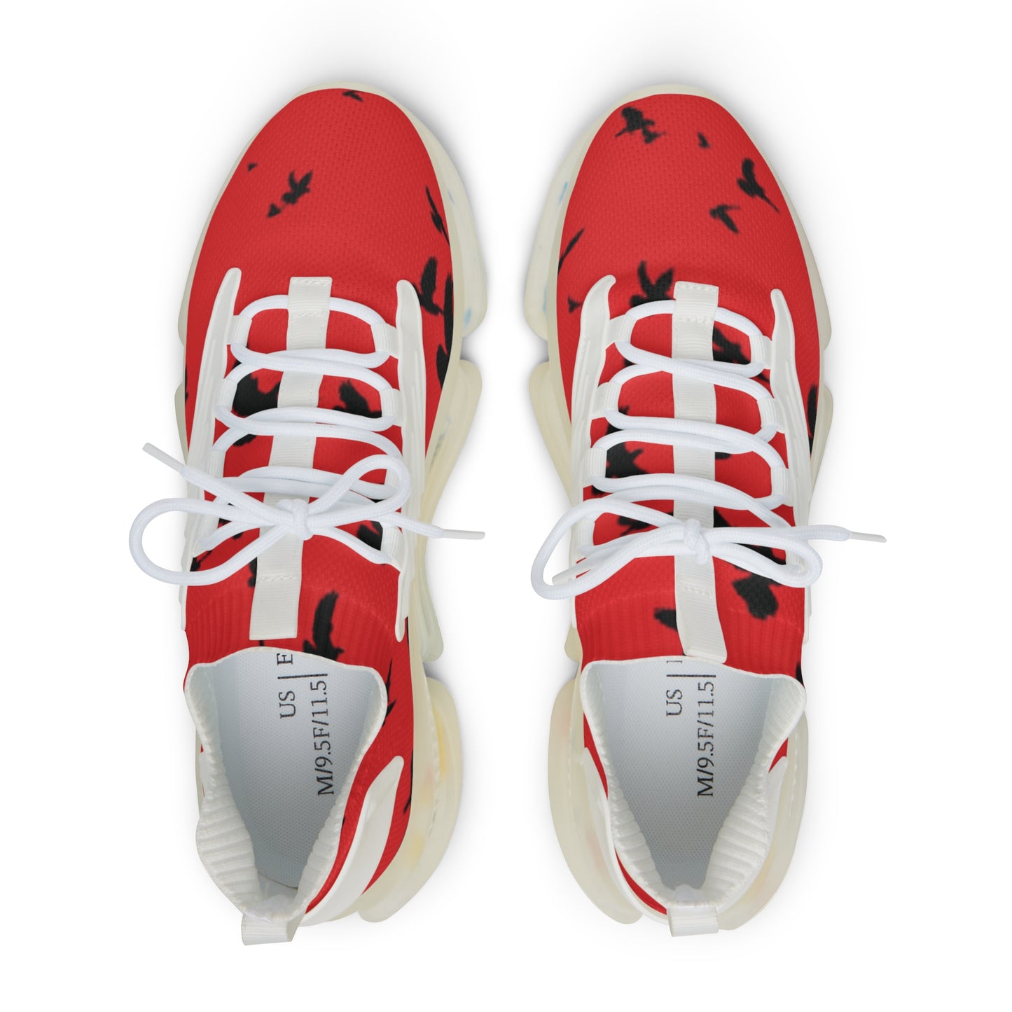 Crowgodshi Mesh Sneakers with Artistic Bird Print