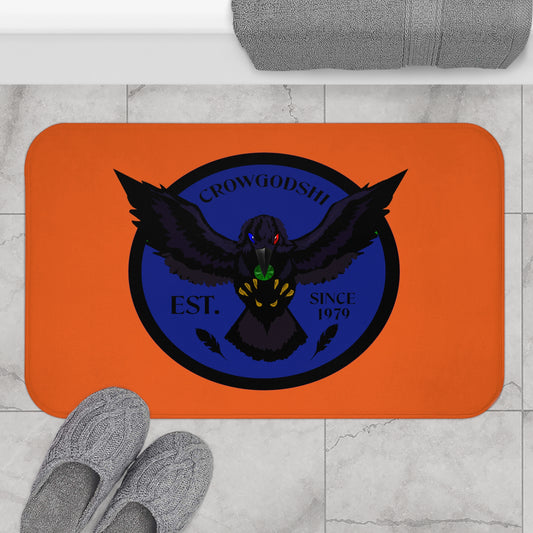 Crowgodshi First Generation Bath Mat, BLUE LOGO