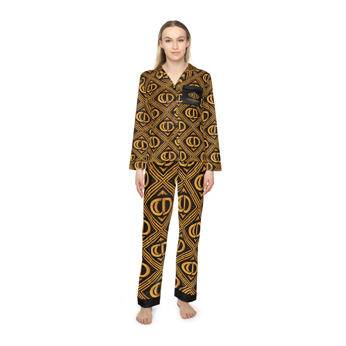 Crowgodshi Designer Satin Pajama Set