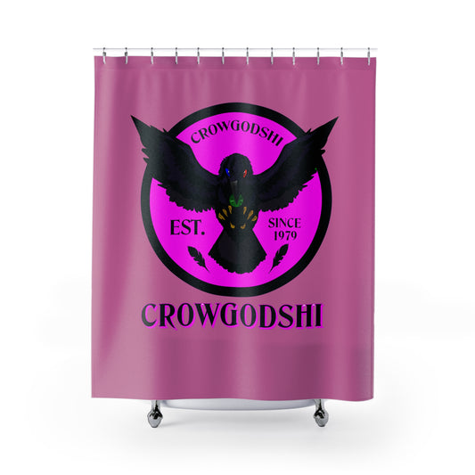 Crowgodshi First Generation Shower Curtain, PINK LOGO