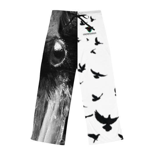 Elegant Black & White Bird Print Women's Pajama Pants - Relax in Style