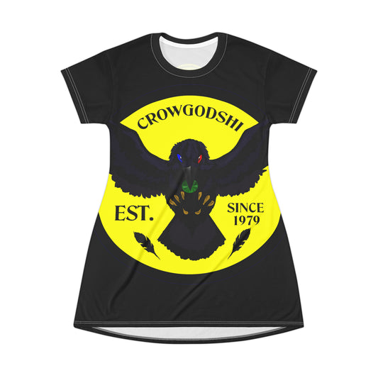 Crowgodshi Symbol T-Shirt Dress, YELLOW LOGO