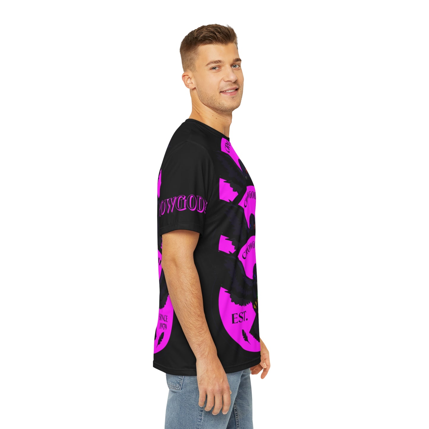 Special Edition Crowgodshi Designer T-shirt, PINK LOGO