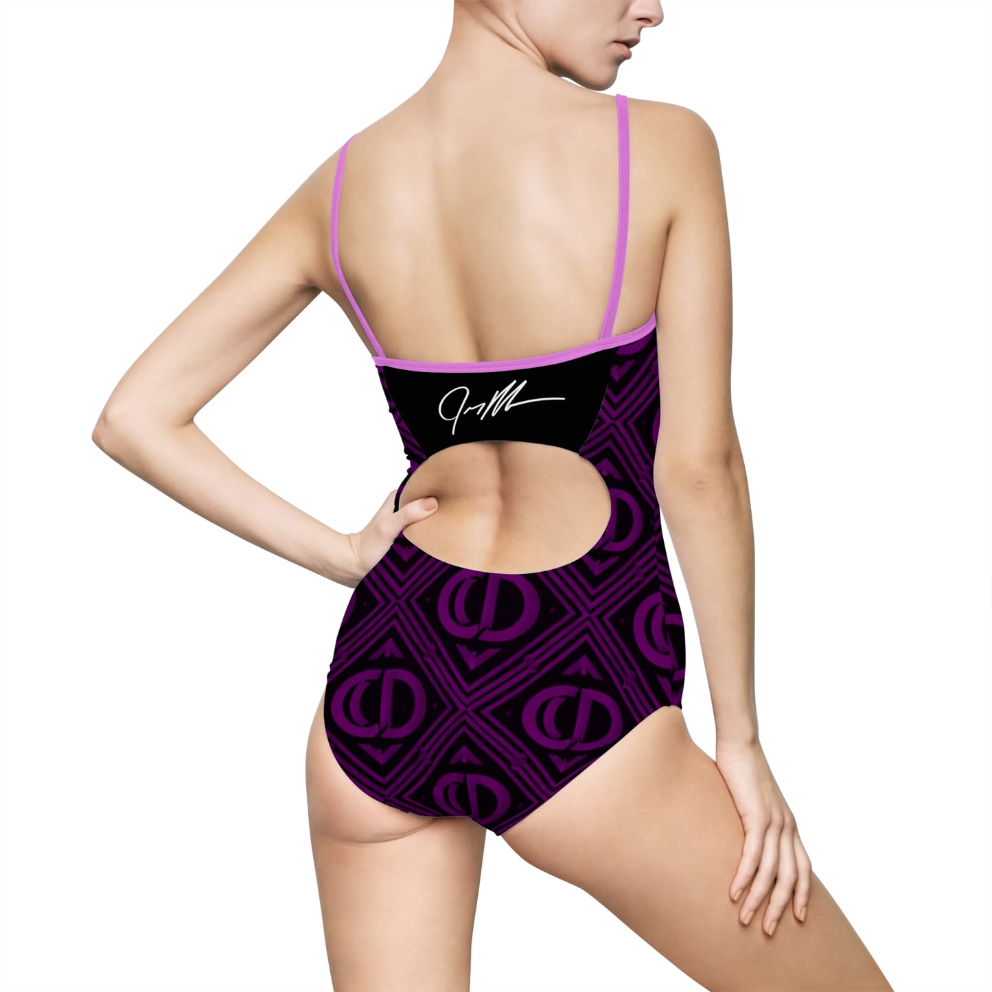 Crowgodshi Designer Spaghetti Strap One-Piece Swimsuit