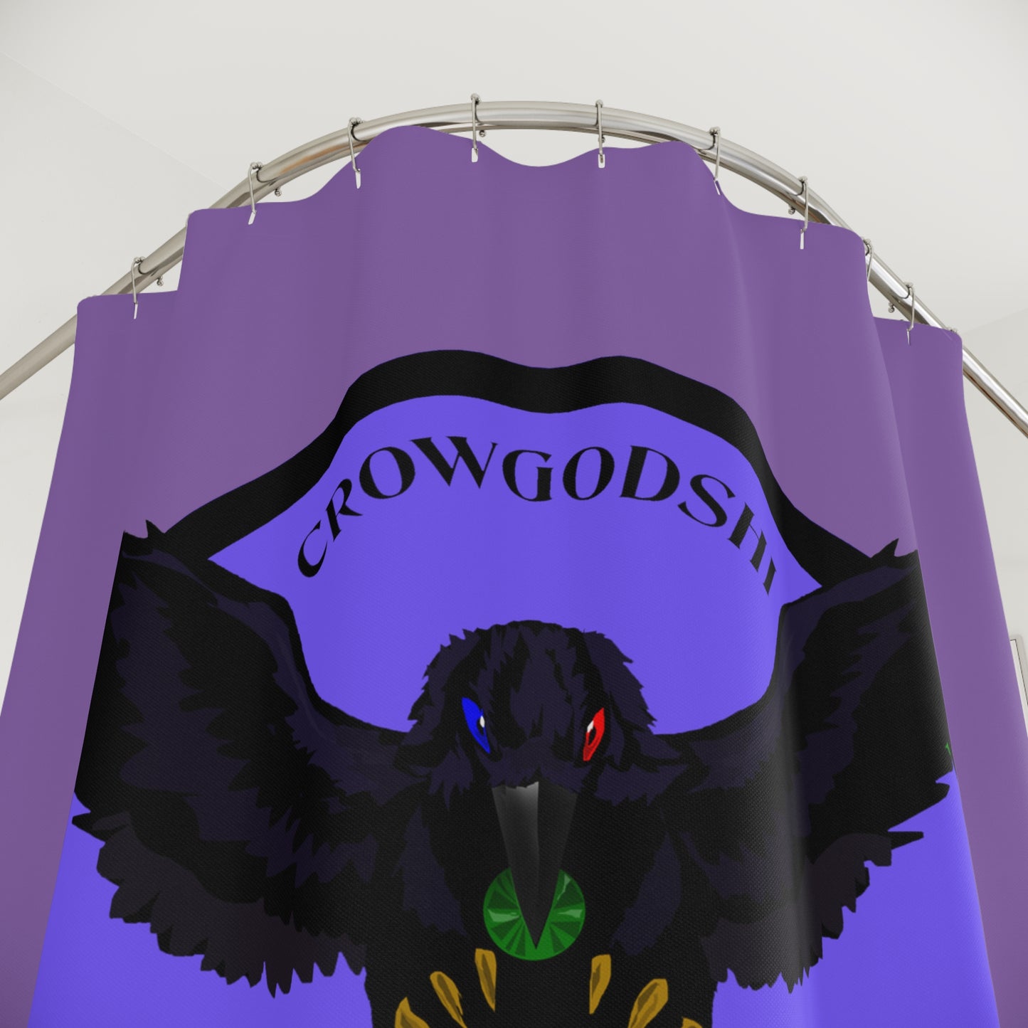 Crowgodshi First Generation Shower Curtain, PURPLE LOGO