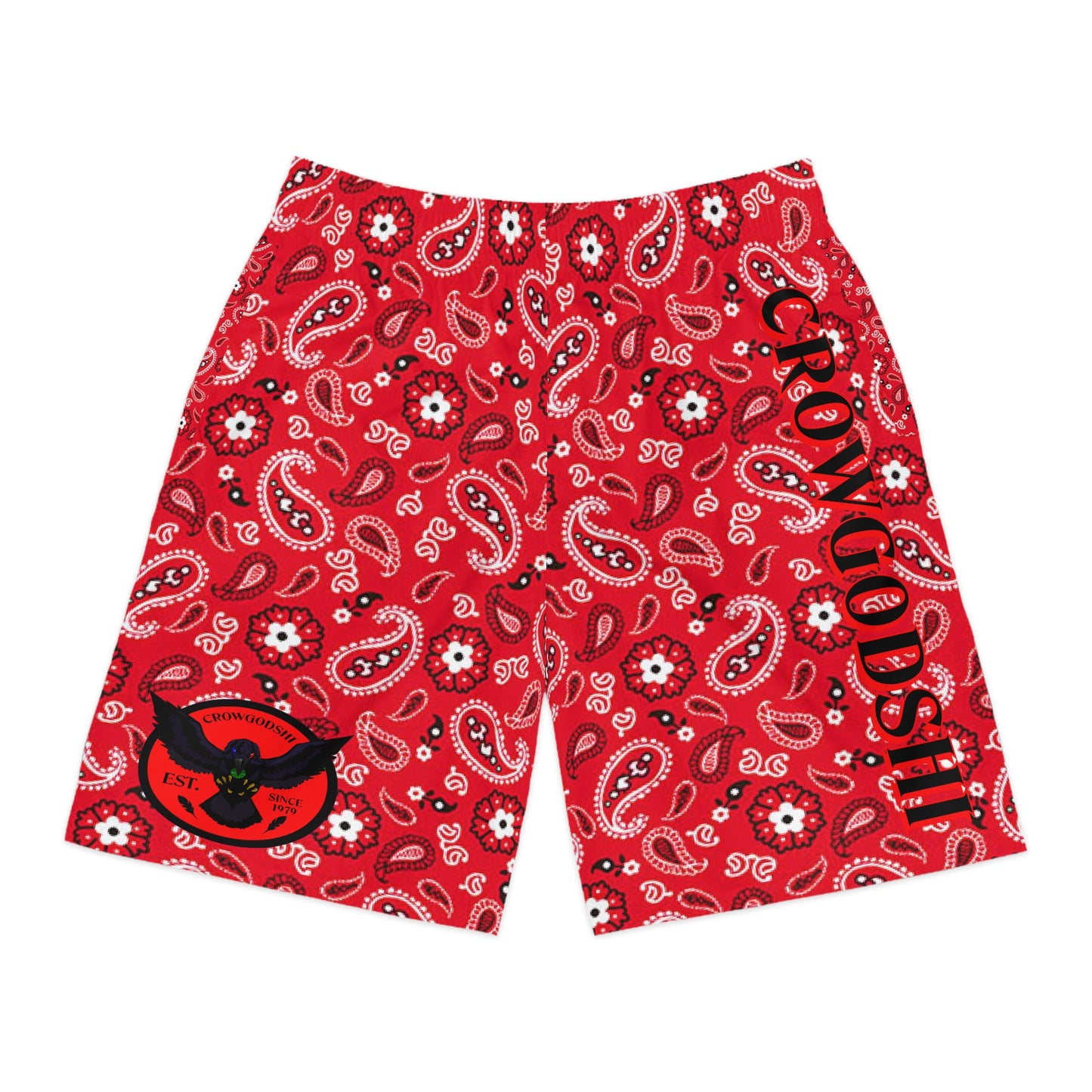 Crowgodshi Men's Red Colors Hawaiian Shorts
