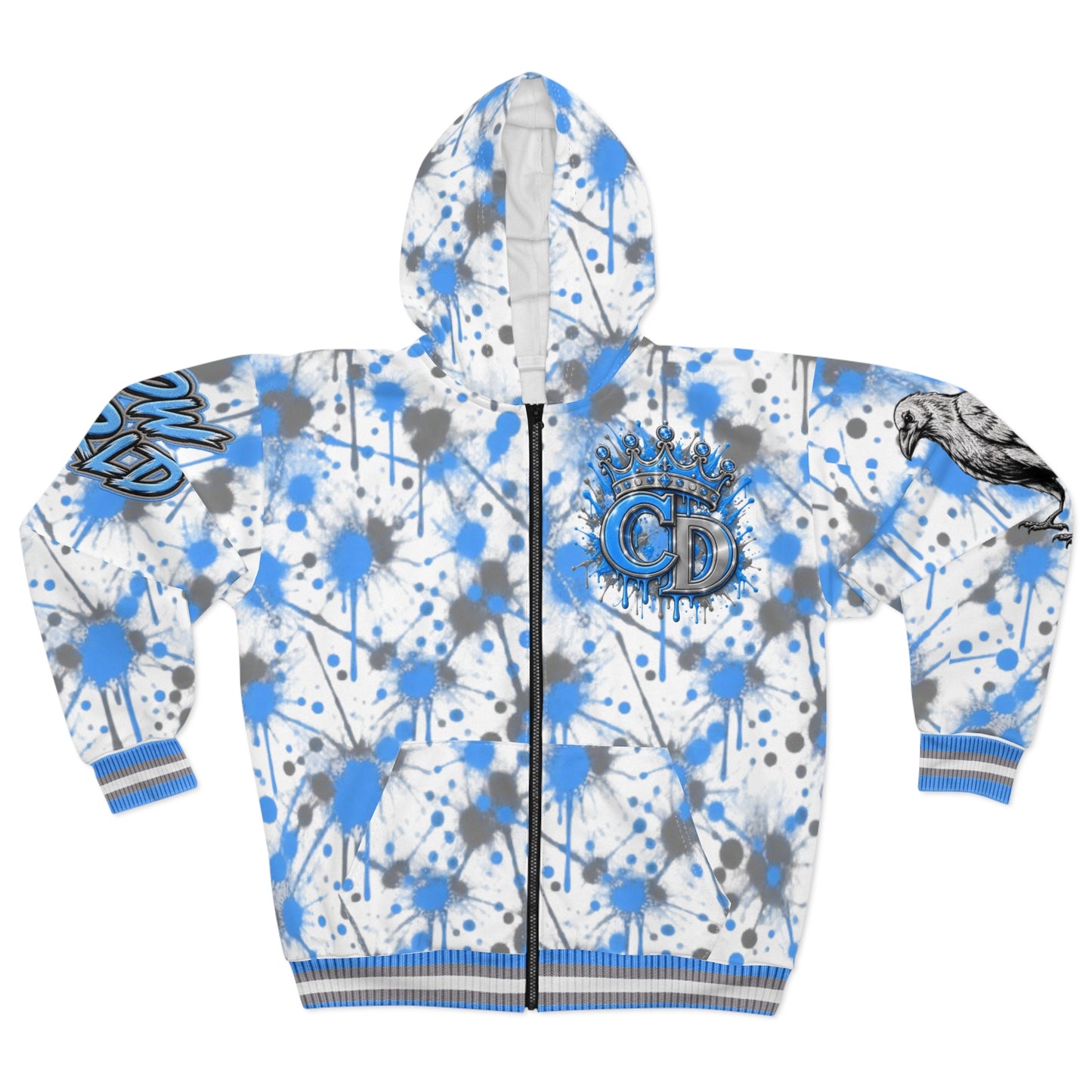 Crowgodshi Designer Zip Hoodie