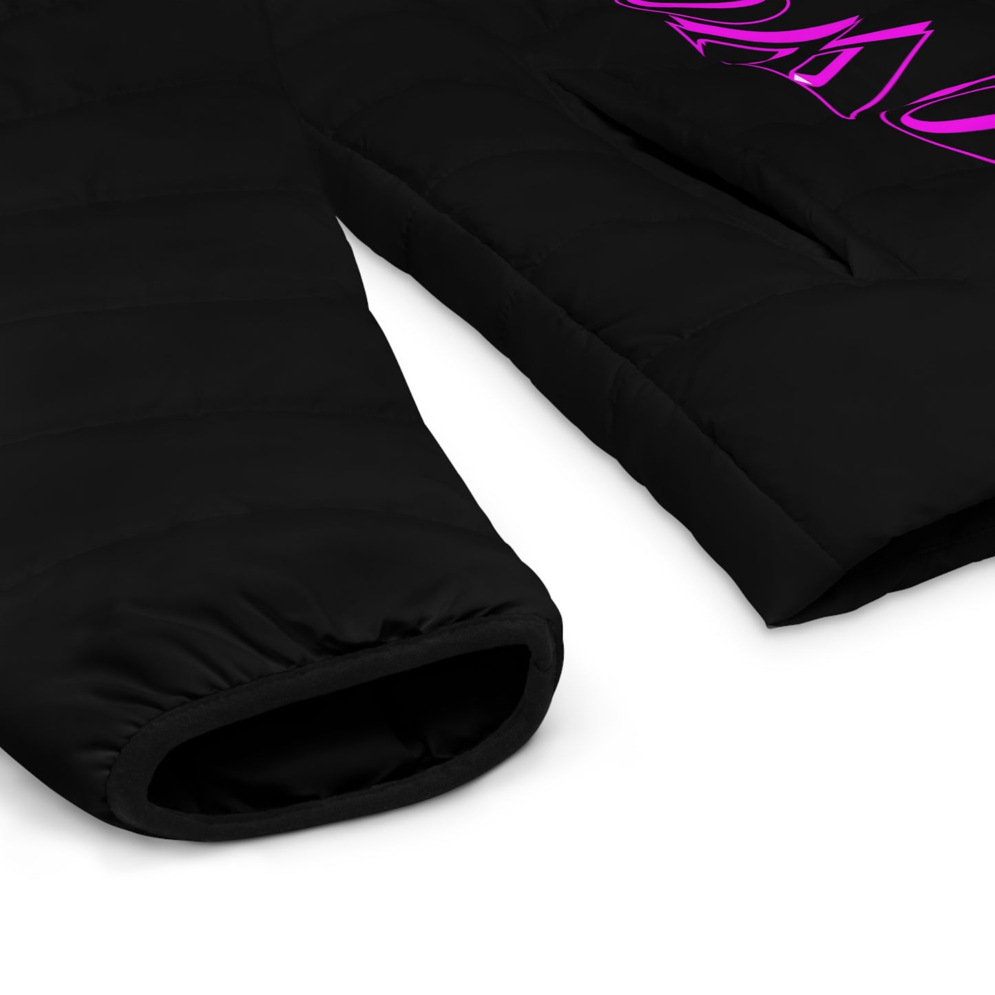Men's 3rd GEN Puffer Jacket, BLACK W/ PINK LOGO