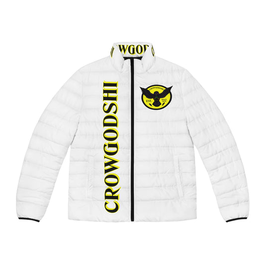 Men's CROWGODSHI 2nd GEN Puffer Jacket, BLACK W/ YELLOW LOGO