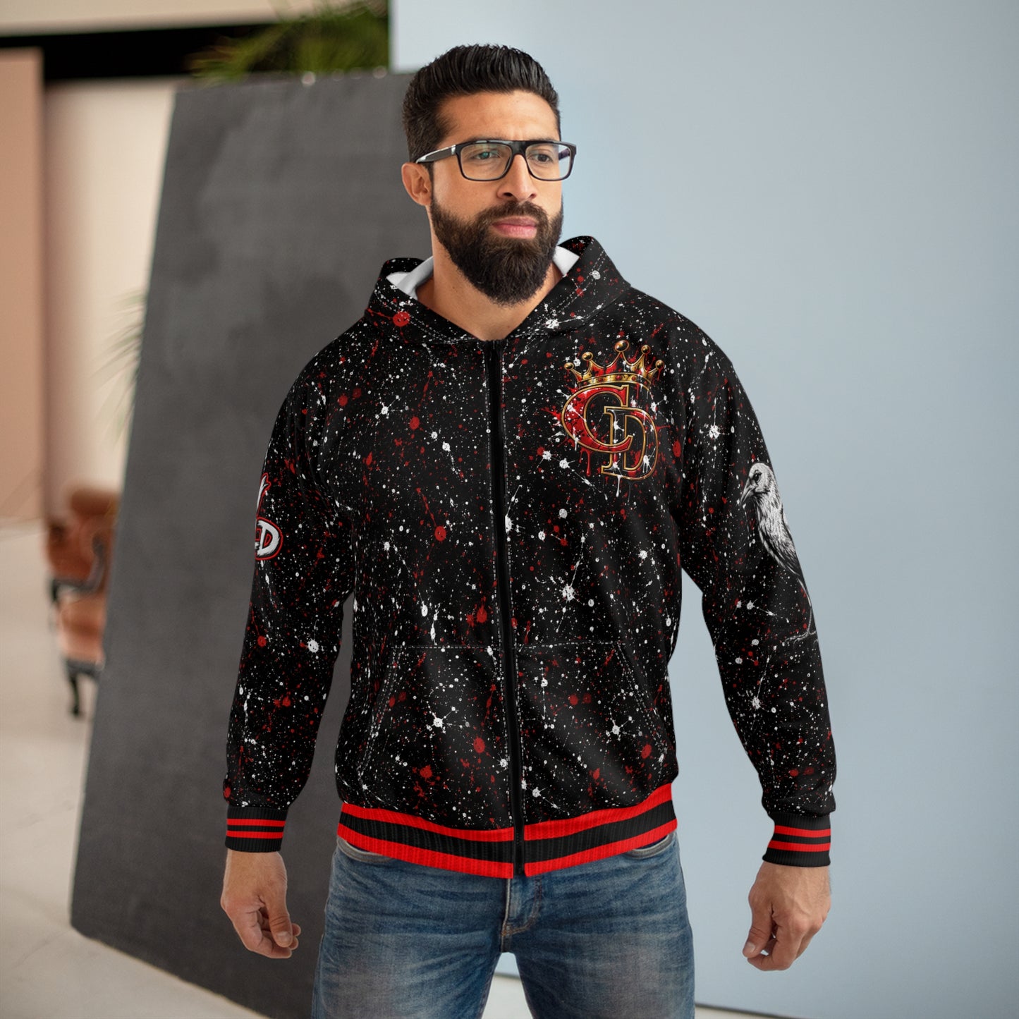 Crowgodshi Designer Zip Hoodie