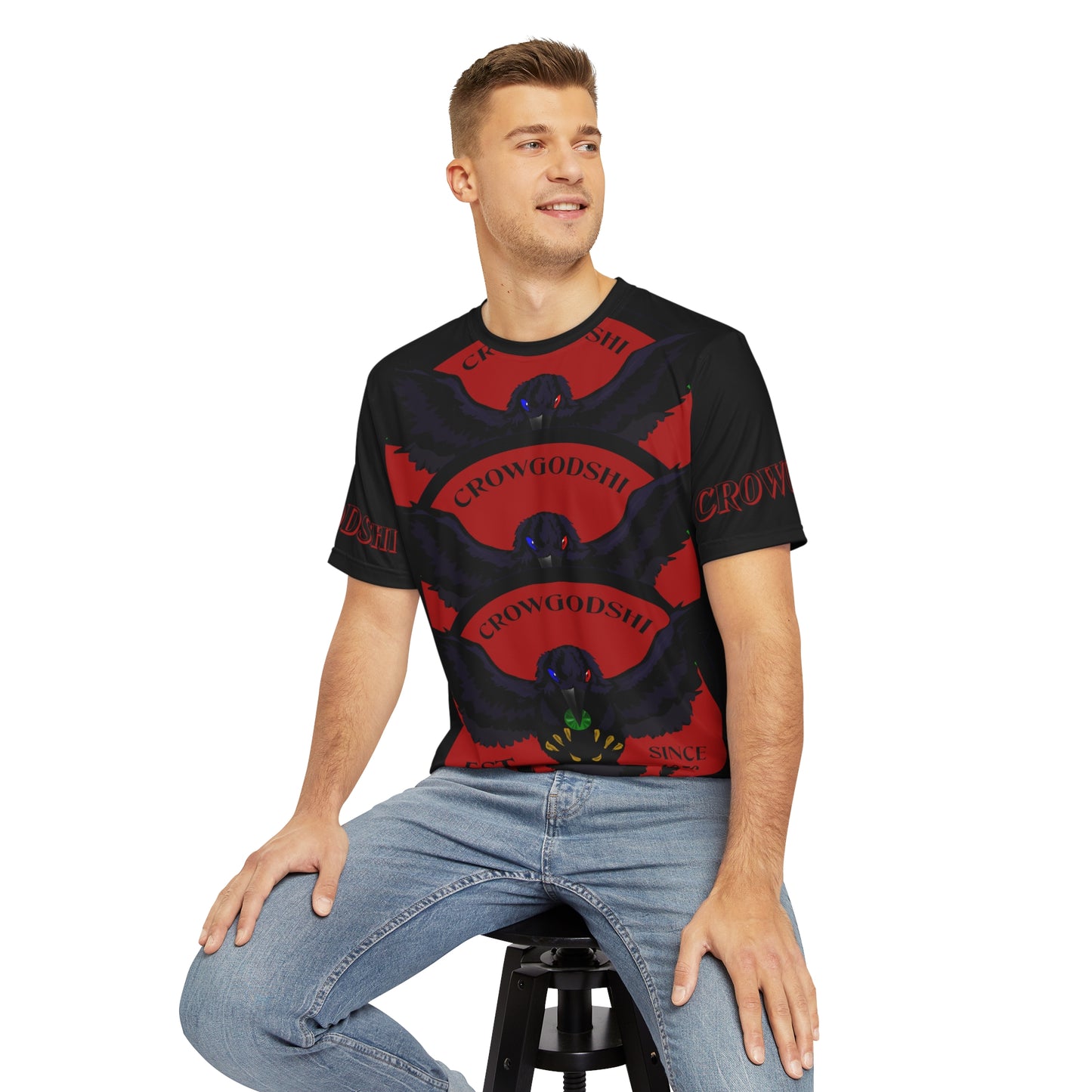 Special Edition Crowgodshi Designer T-shirt, BURGUNDY LOGO