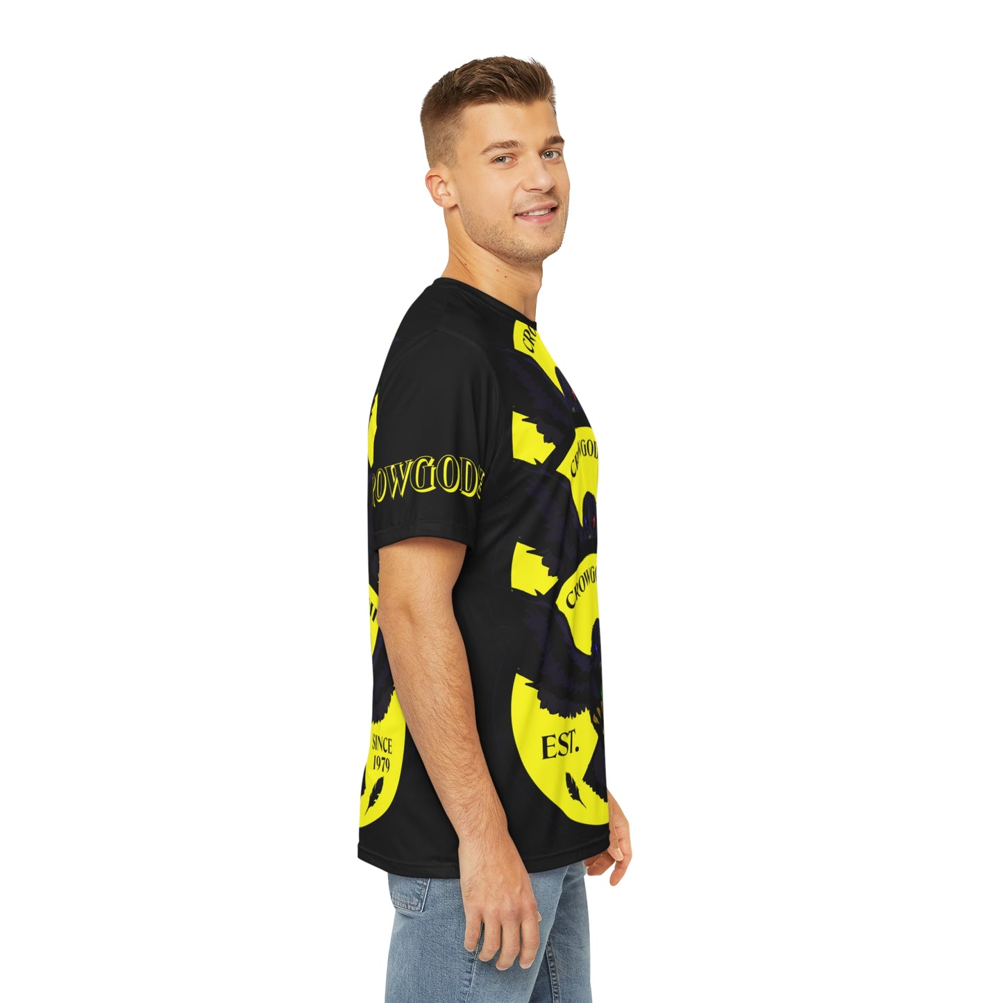 Special Edition Crowgodshi Designer T-shirt, YELLOW LOGO