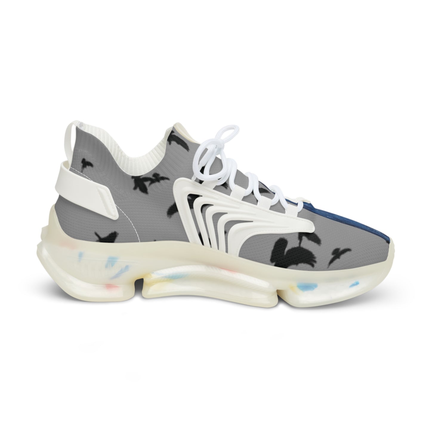 Crowgodshi Mesh Sneakers with Artistic Bird Print