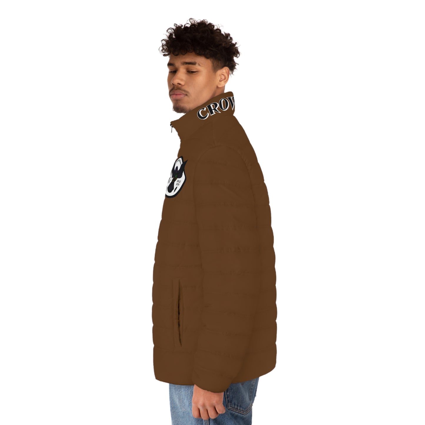 Men's CROWGODSHI Puffer Jacket, BROWN