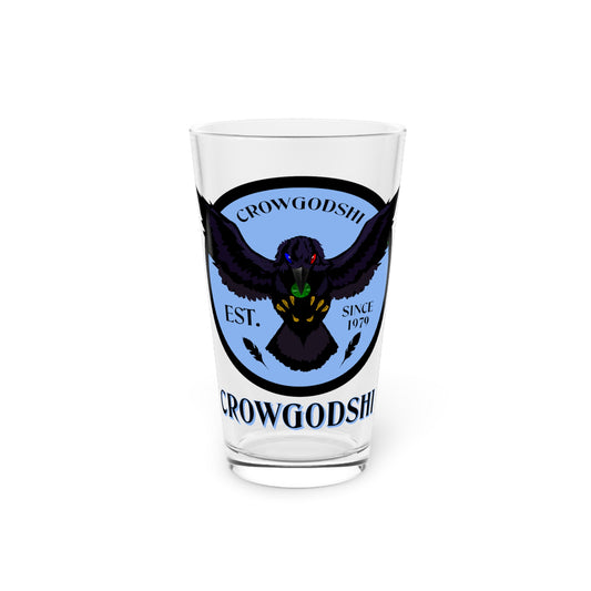 Carolina Blue Logo Crowgodshi Pint Glass, 16oz