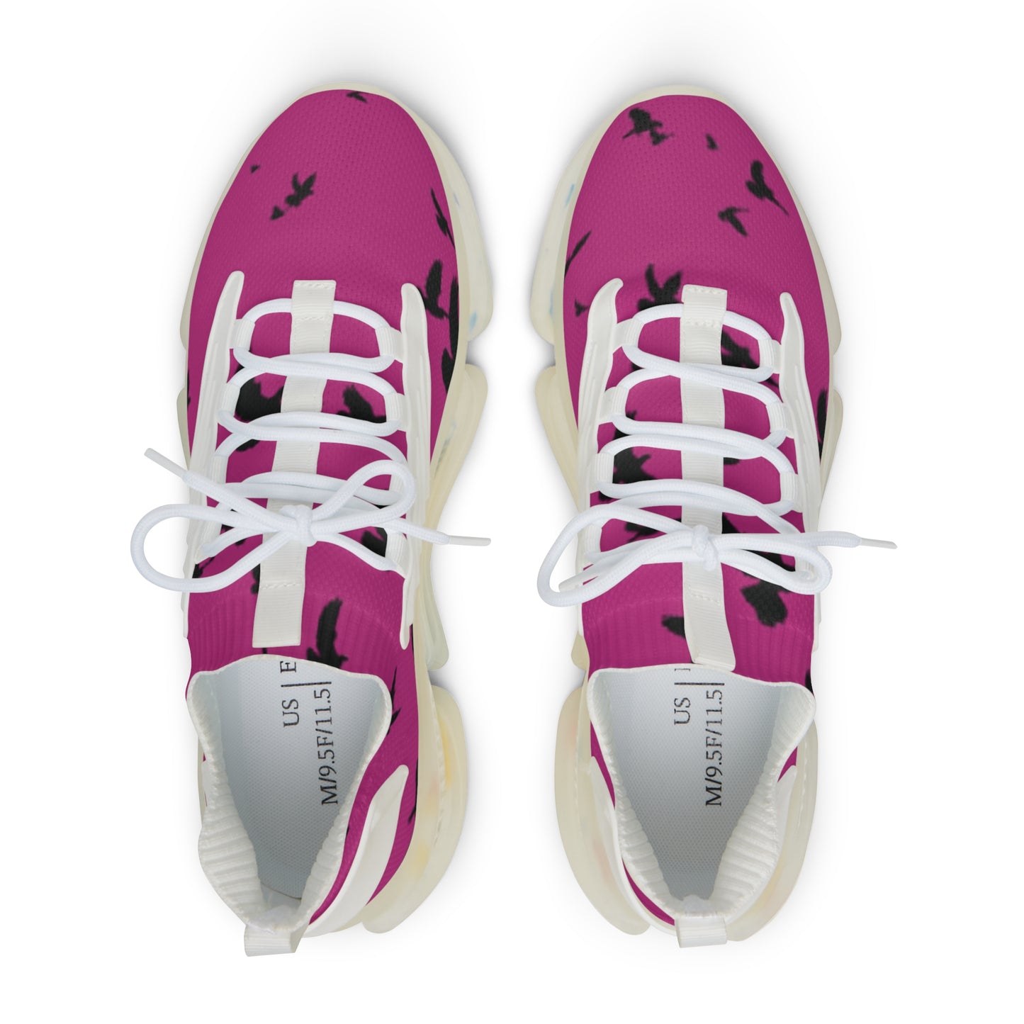 Crowgodshi Mesh Sneakers with Artistic Bird Print