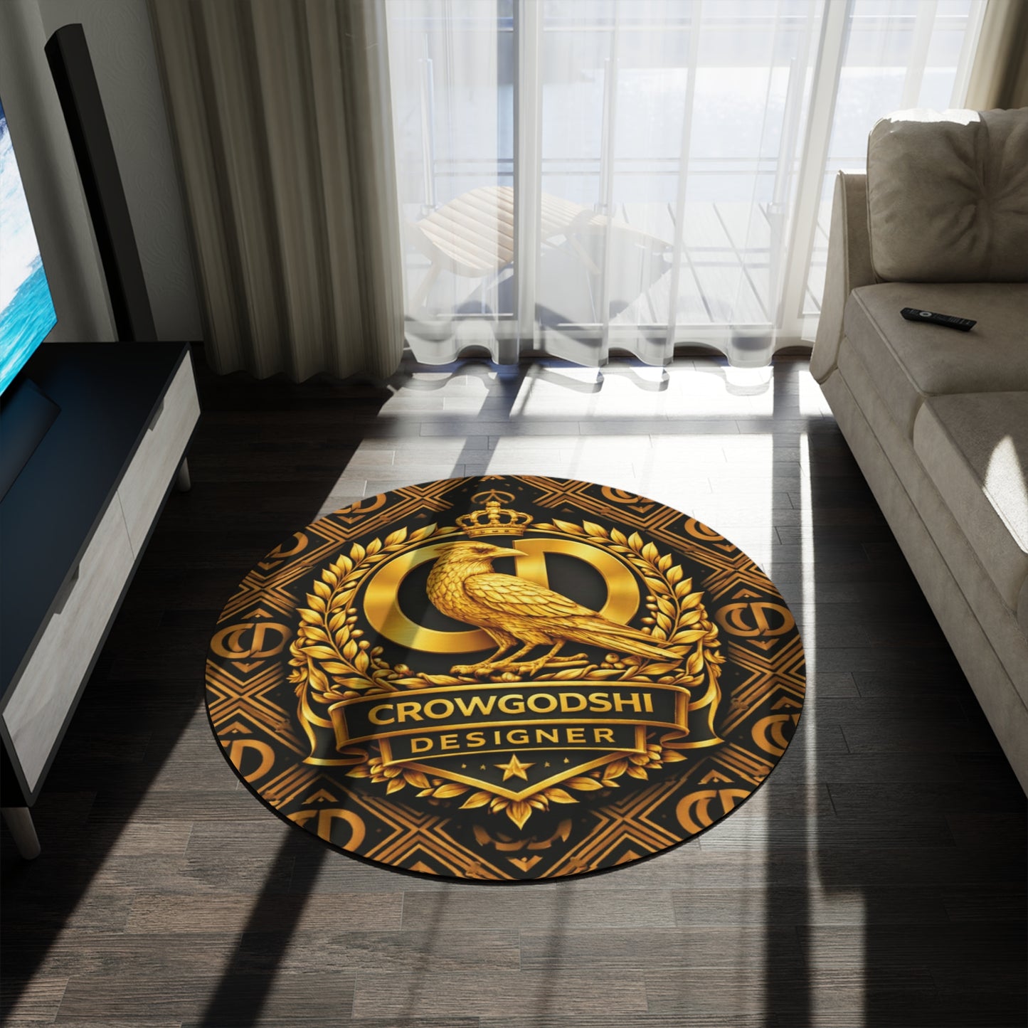 Crowgodshi Designer Decorative Floor Mat