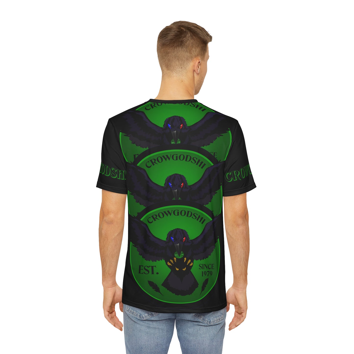 Special Edition Crowgodshi Designer T-shirt, GREEN LOGO