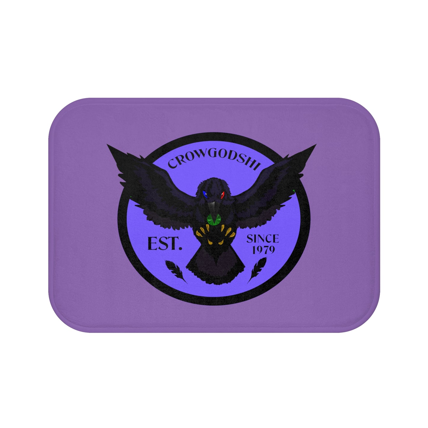 Crowgodshi First Generation Bath Mat, PURPLE LOGO