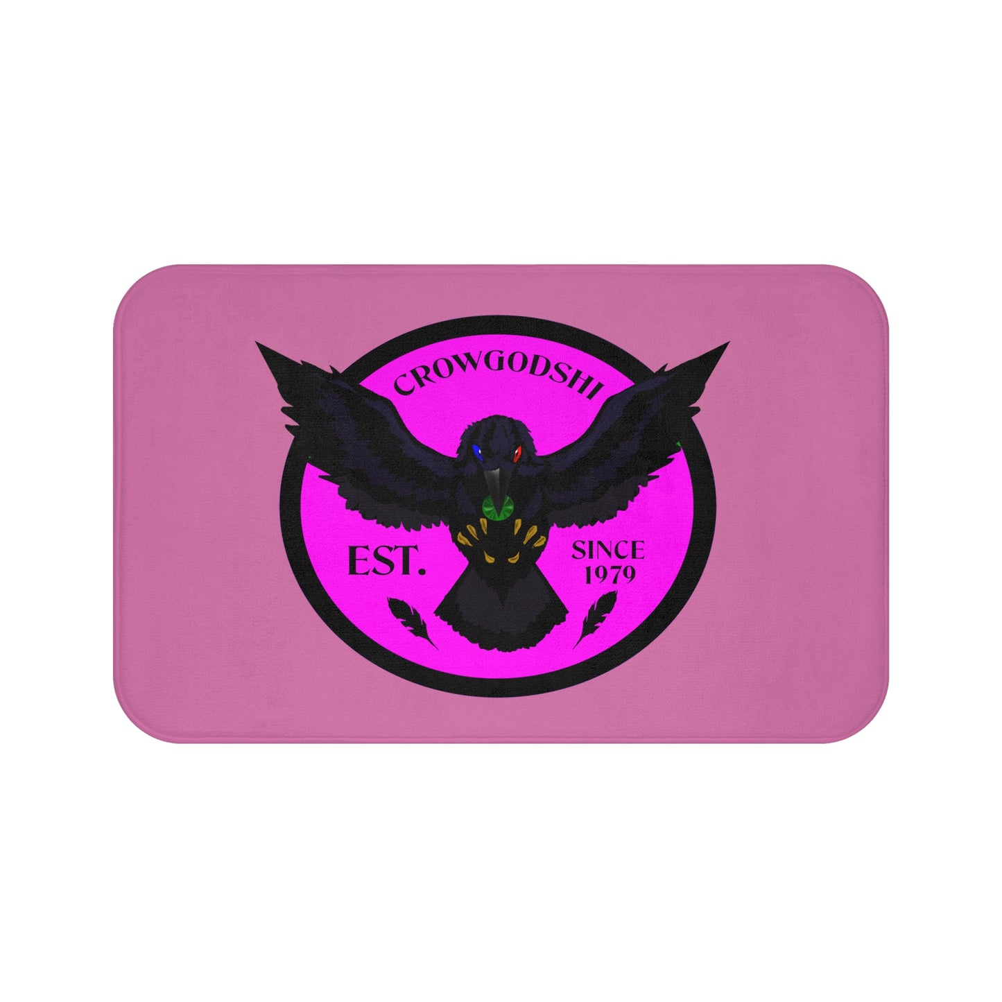 Crowgodshi First Generation Bath Mat, PINK LOGO